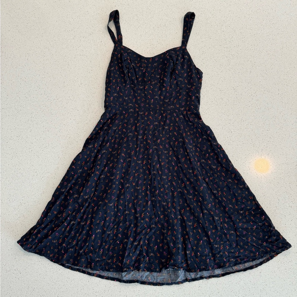 Navy Floral Print Sundress